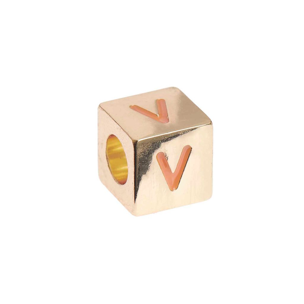 Mostacilla Ponii Beads <br> Cubes Gold (letra o símbolo a elección)