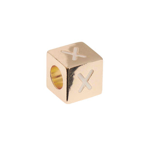 Mostacilla Ponii Beads <br> Cubes Gold (letra o símbolo a elección)