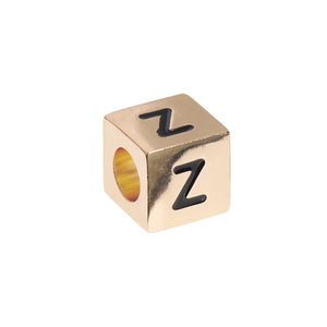 Mostacilla Ponii Beads <br> Cubes Gold (letra o símbolo a elección)