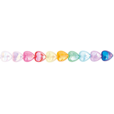 Pack de Mostacillas Corazón Ponii Beads  Rainbow Mix (60 pcs)