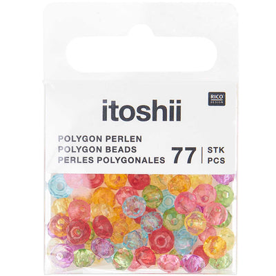 Pack de Mostacillas Poligonos Ponii Beads  Rainbow Mix (77pcs)