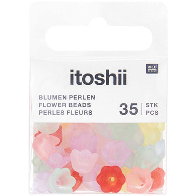 Pack de Mostacillas con Forma de Flor Ponii Beads  Multicolor Matte (35pcs)