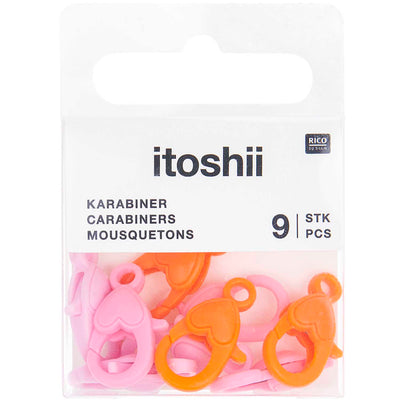 Set de Broches Mosquetón con Detalle Corazón  Pink Mix