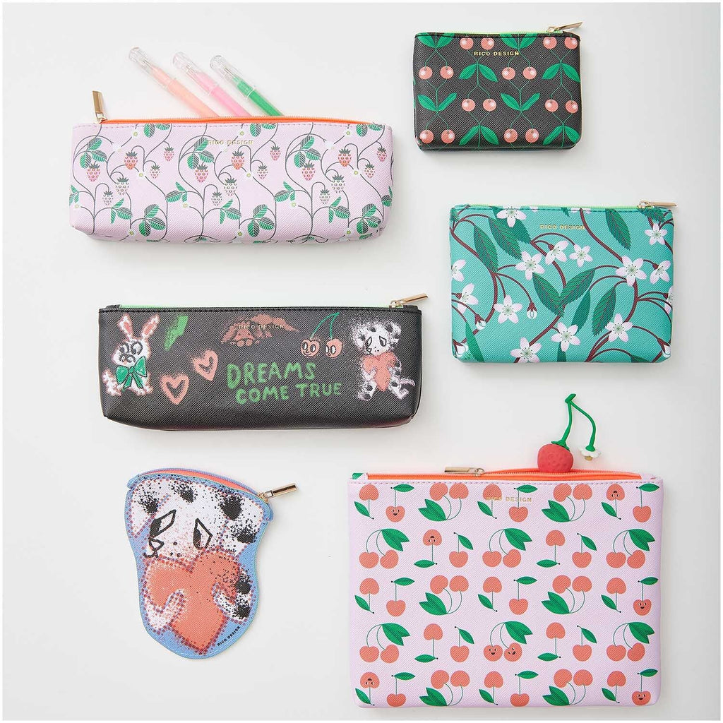 Estuche para Accesorios Colección "Paper Poetry Case" <br> Cherries Pink