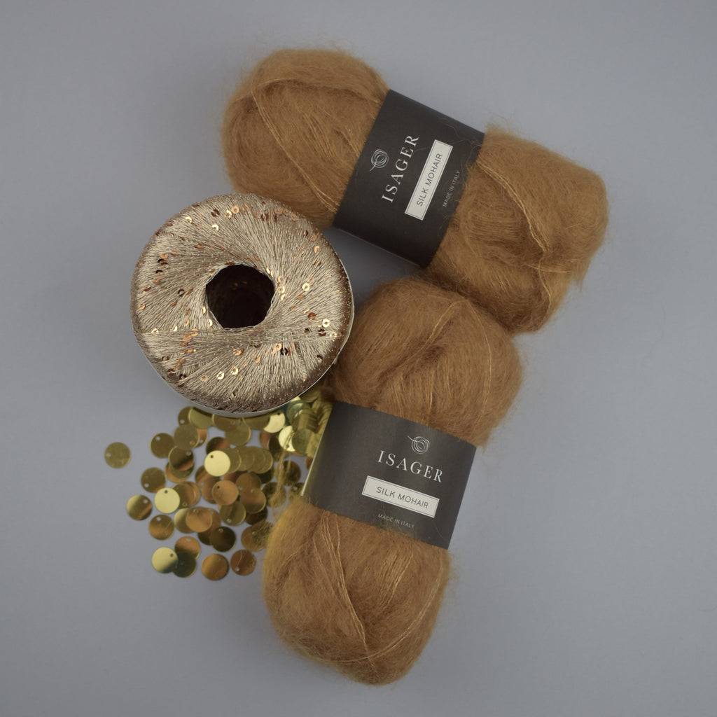 Kit de Tejido Cárdigan "The Night 2.0" de Pope Vergara <br> Versión Dorada - Elegir Color