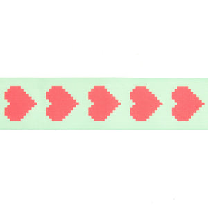 Cinta de Tafetán Para Regalos y Decoraciones <br> Colección "Pixel Hearts," 38mm/3 metros (Elegir Color)