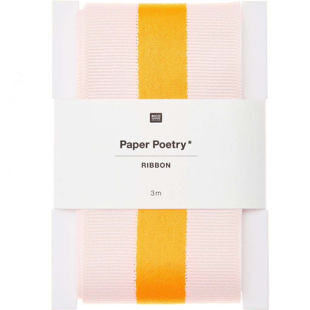 Cinta Poliéster <br> Rayas Apricot/Iri/Neon Orange 58mm Ancho