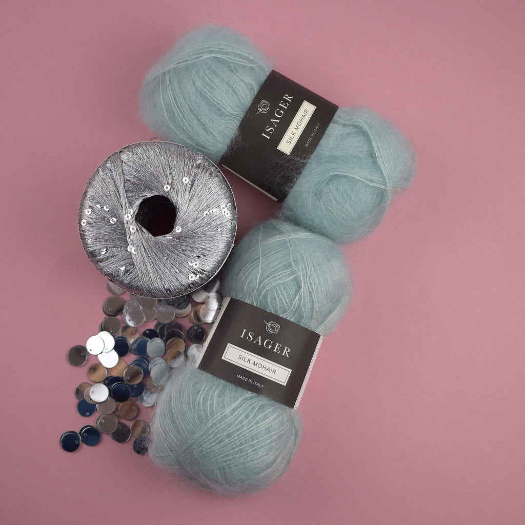 Kit de Tejido Cárdigan "The Night 2.0" de Pope Vergara <br> Versión Plateada - Elegir Color
