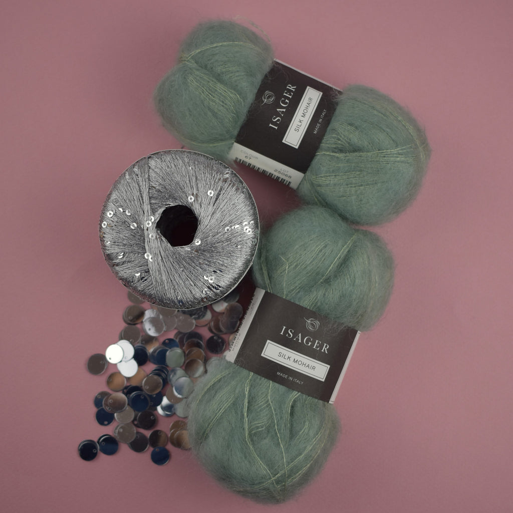 Kit de Tejido Cárdigan "The Night 2.0" de Pope Vergara <br> Versión Plateada - Elegir Color