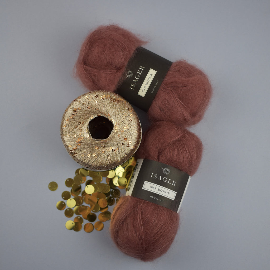 Kit de Tejido Cárdigan "The Night 2.0" de Pope Vergara <br> Versión Dorada - Elegir Color