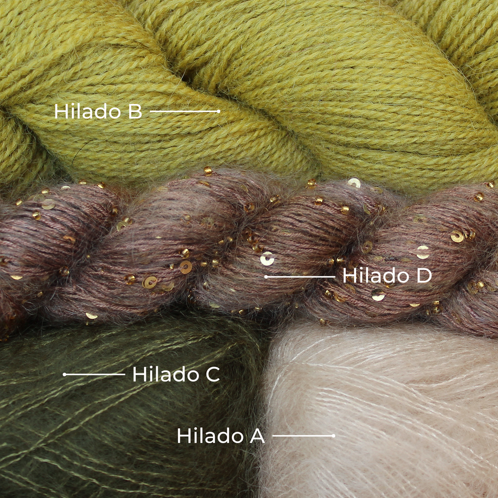 Kit de Hilados "Ethereal Glow Stole" de Pope Vergara <br> Versión Fingering - Elegir Color