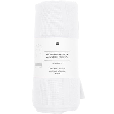 Toalla de Manos Para Bordar Color Blanco  50 x 100 cms - 100% Algodón GOTS