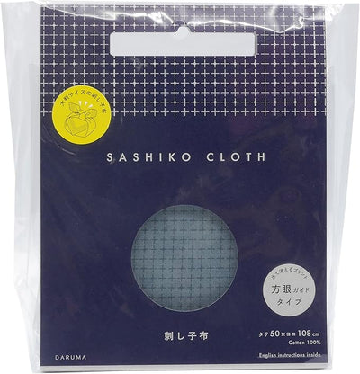 Sashiko Cloth Tela 100% Algodón con Diseño  Dull Blue
