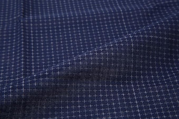 Sashiko Cloth Tela 100% Algodón con Diseño <br> Dull Blue