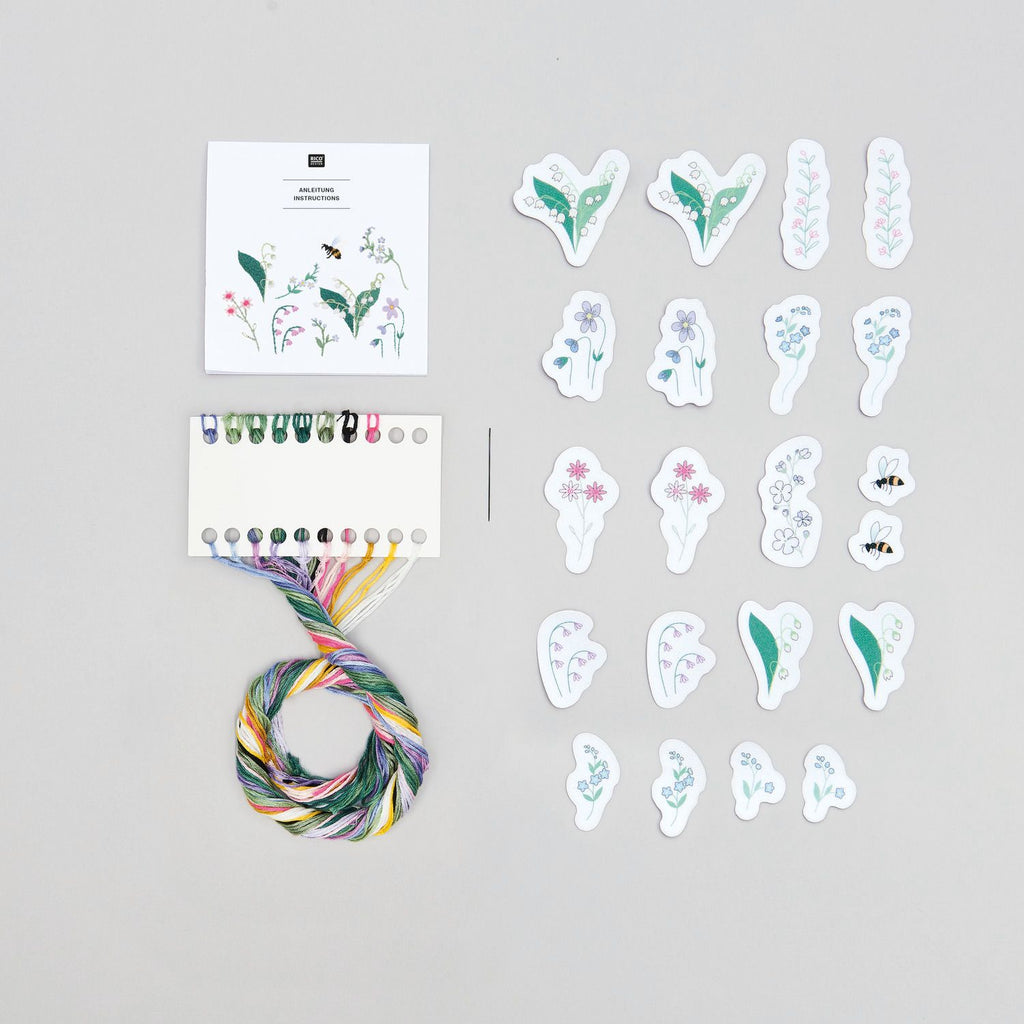 Kit de Bordado Stick and Stitch <br> Flowers and Bee