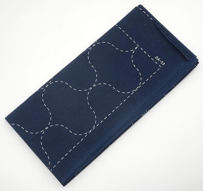 Sashiko Sampler / Tela Azul 100% Algodón con Diseño Sashiko <br> Distintos Diseños