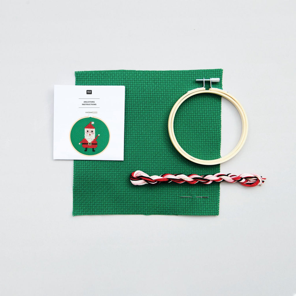 Kit de Bordado Punto Cruz (S) <br> Papá Noel 10 cms