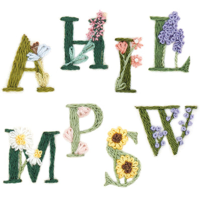 Kit de Bordado Stick and Stitch  Floral Alphabet