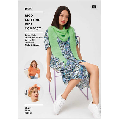Patrones de Polera, Chal y Cintillo  Rico Knitting Idea Compact Pattern Nro. 1282