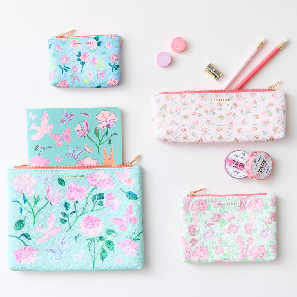 Estuche para Accesorios Colección "Paper Poetry Case" <br> La Vie en Rose (L) 20x15cm