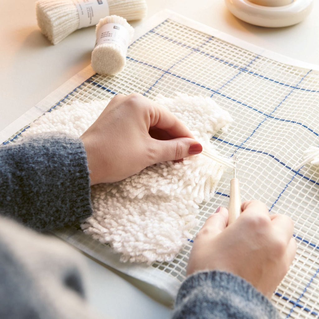 Tela Esterilla "Hooki Hooki"(60% poliéster, 40% algodón) <br> Trozo 48.5 x 48.5cm