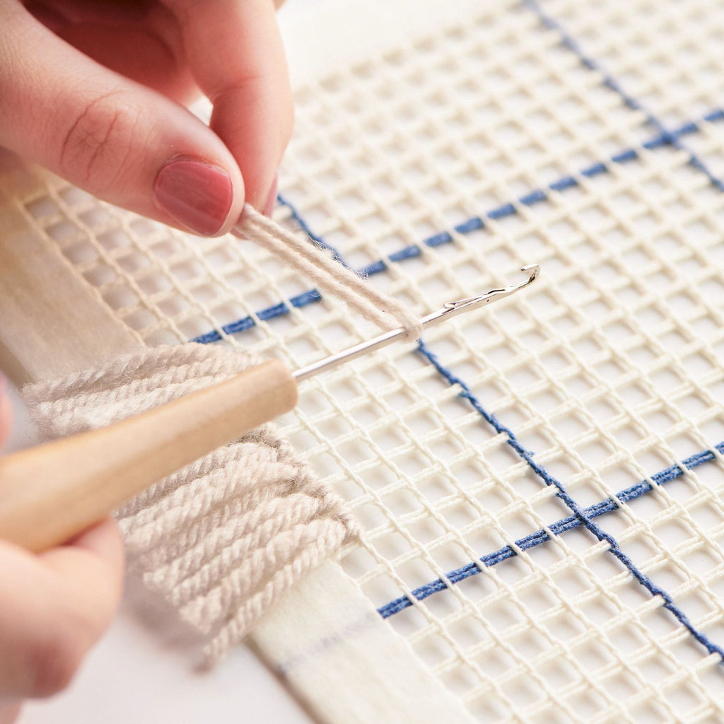 Tela Esterilla "Hooki Hooki"(60% poliéster, 40% algodón) <br> Trozo 44.5 x 44.5cm