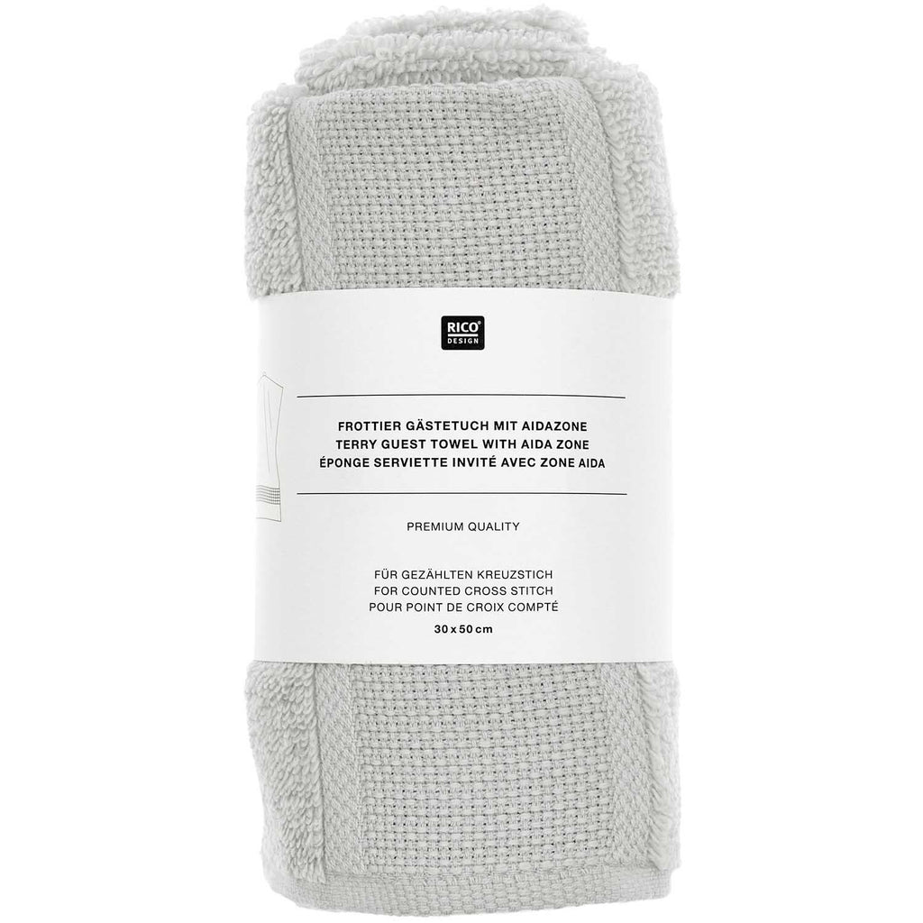 Toalla de Visita Para Bordar Color Gris Claro<br> 100% Algodón