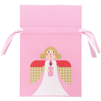 Bolsa de Regalo Tela Chica  Rosada Ángel Navidad