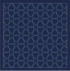 Sashiko Sampler / Tela Azul 100% Algodón con Diseño Sashiko <br> Distintos Diseños
