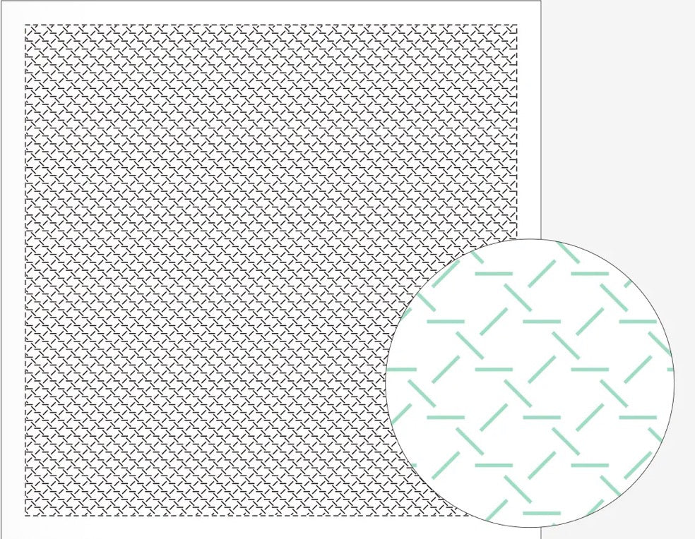 Sashiko Sampler / Tela Blanca 100% Algodón con Diseño Sashiko <br> Distintos Diseños