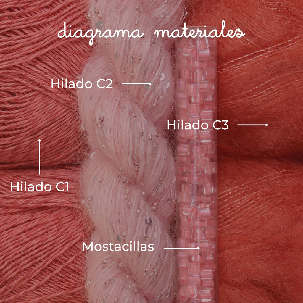 Kit de Hilados "Braid Tee" de Pope Vergara <br> Versión Beaded Mohair - Elegir Color