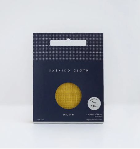 Sashiko Cloth Tela 100% Algodón con Diseño <br> Yellow