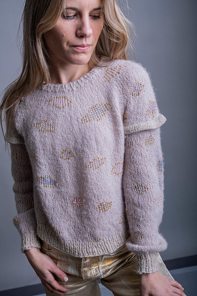 Patrón Digital Descargable "Fancy Clouds Sweater" - Pope Vergara (Incluye Inglés y Español)