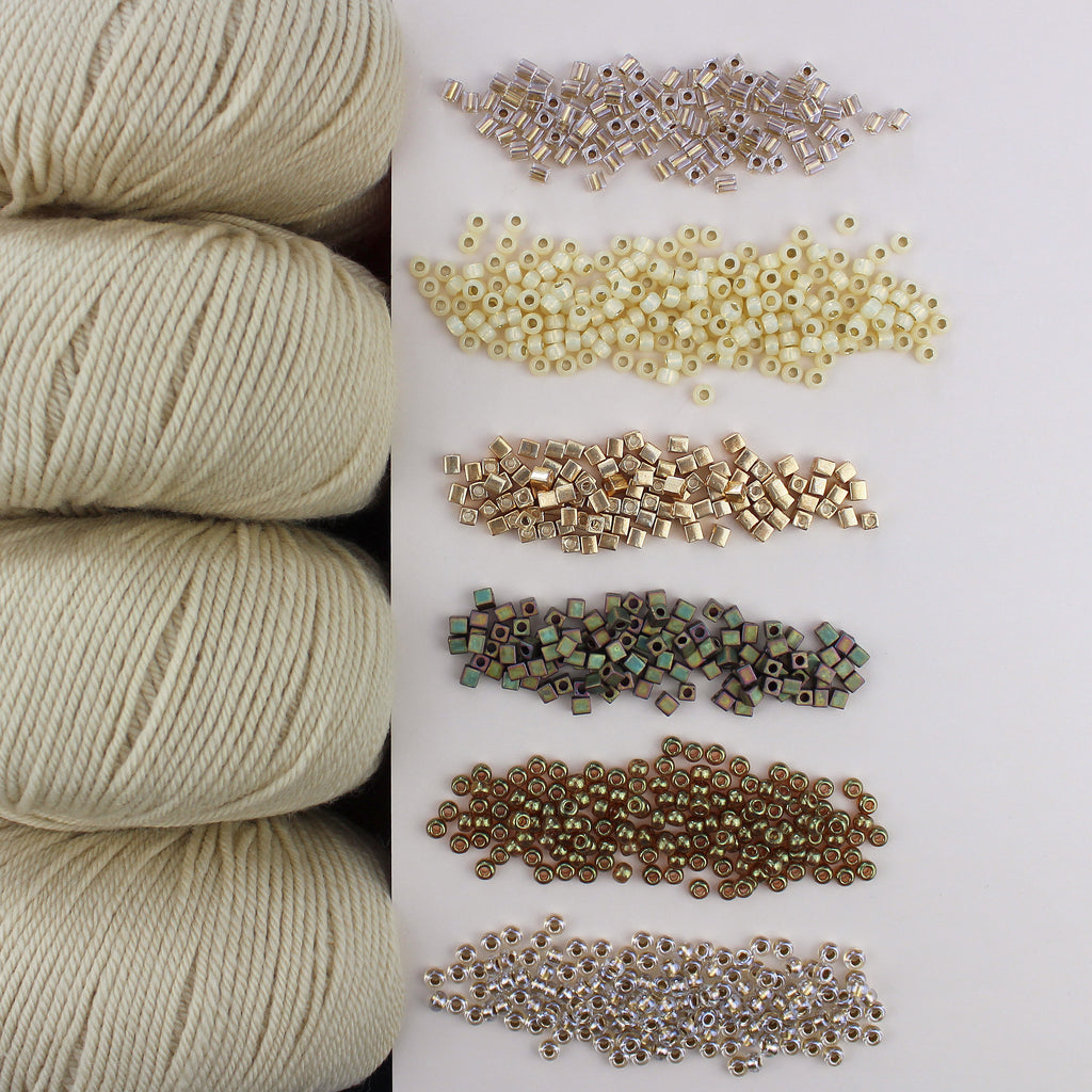 Kit de Tejido Vest "Flower Beads" de Pope Vergara <br> Elegir Color (Versión DK)