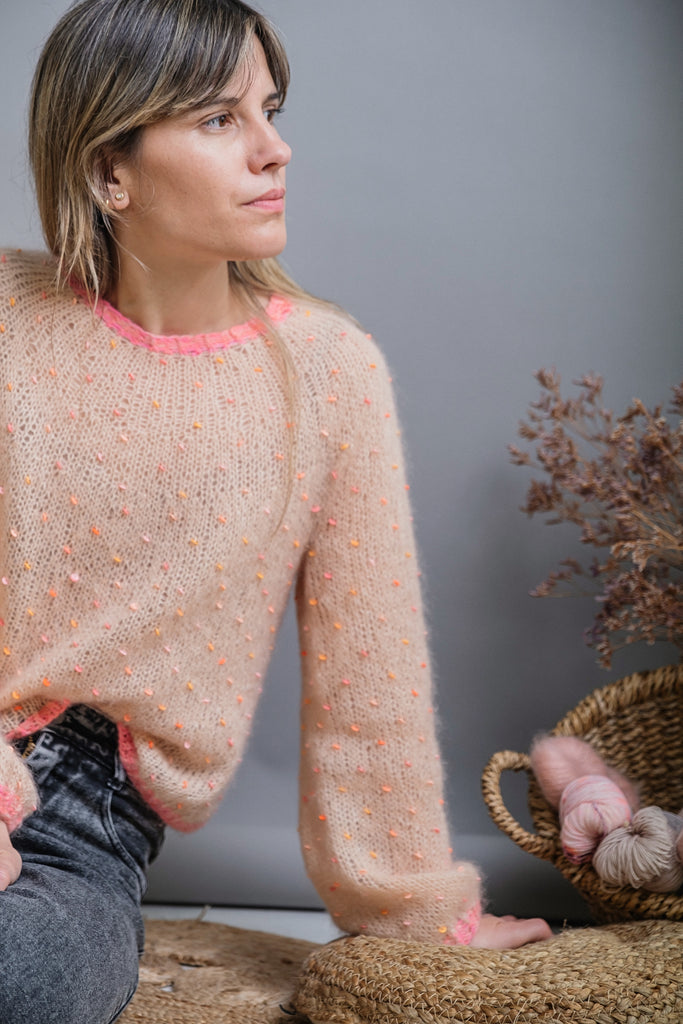 Patrón Digital Descargable "Clay Sweater" - (Incluye Inglés y Español)