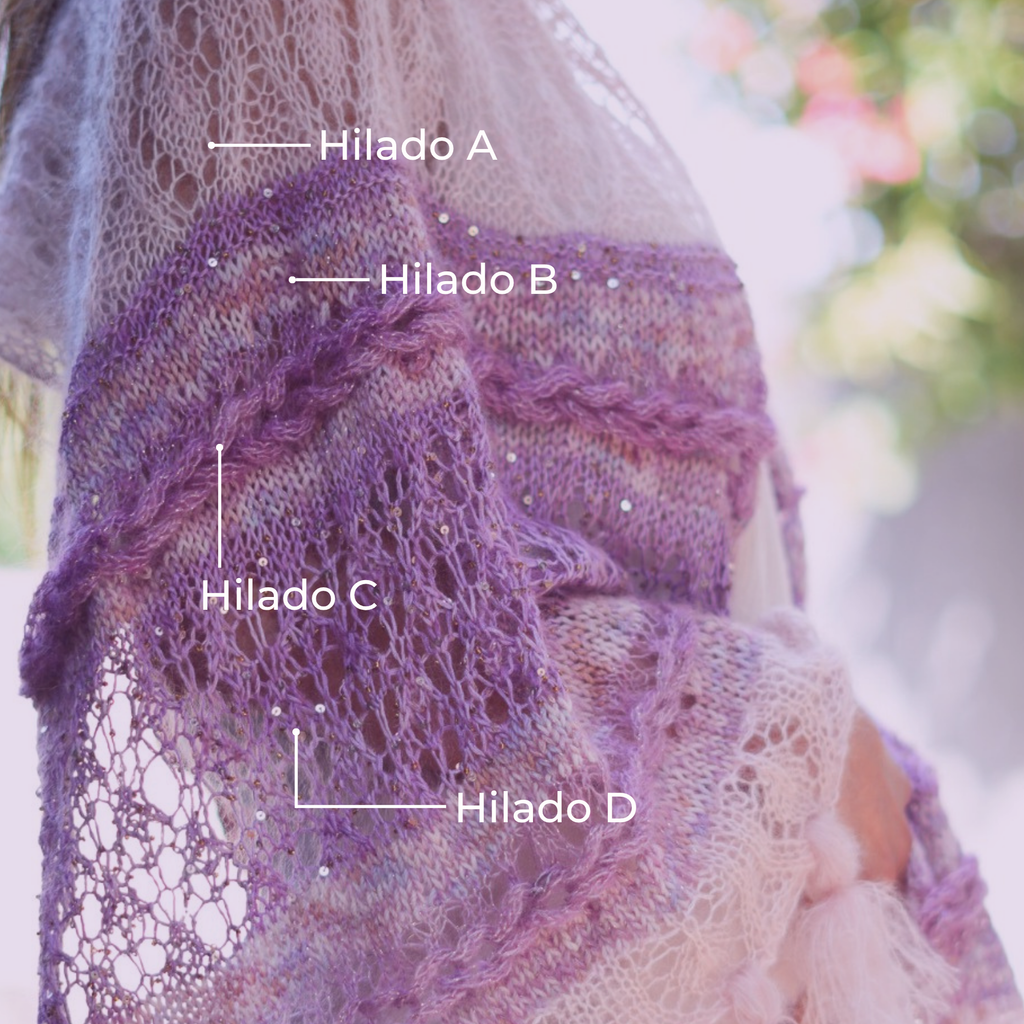 Kit de Hilados "Ethereal Glow Stole" de Pope Vergara <br> Versión Fingering - Elegir Color