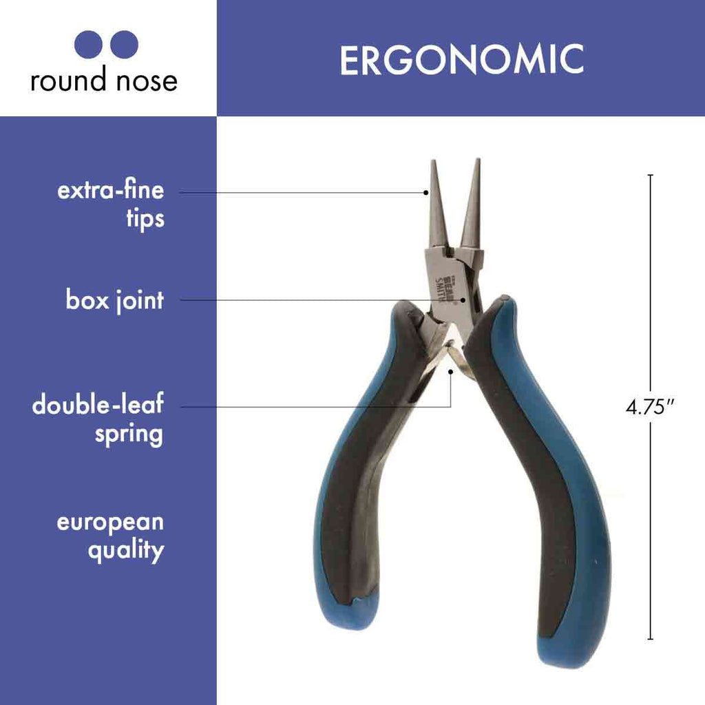 Alicate de Bisutería de Punta Redonda <br> Mango Azul Ergonómico