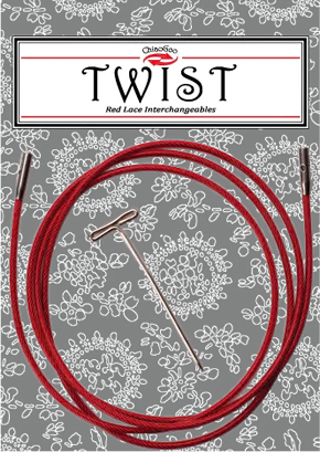Cables MINI (M) TWIST Red <br> Para Palillos Intercambiables ChiaoGoo
