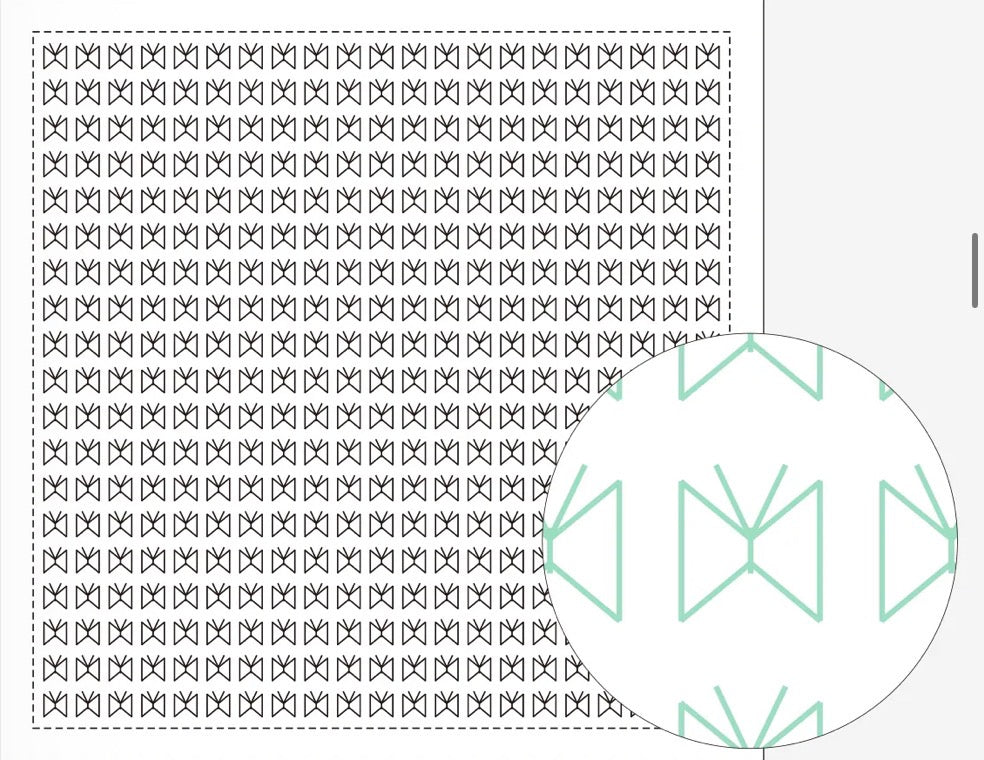 Sashiko Sampler / Tela Blanca 100% Algodón con Diseño Sashiko <br> Distintos Diseños