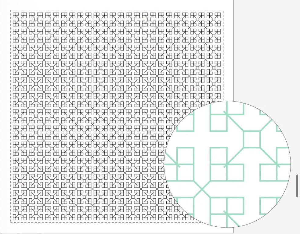 Sashiko Sampler / Tela Blanca 100% Algodón con Diseño Sashiko <br> Distintos Diseños