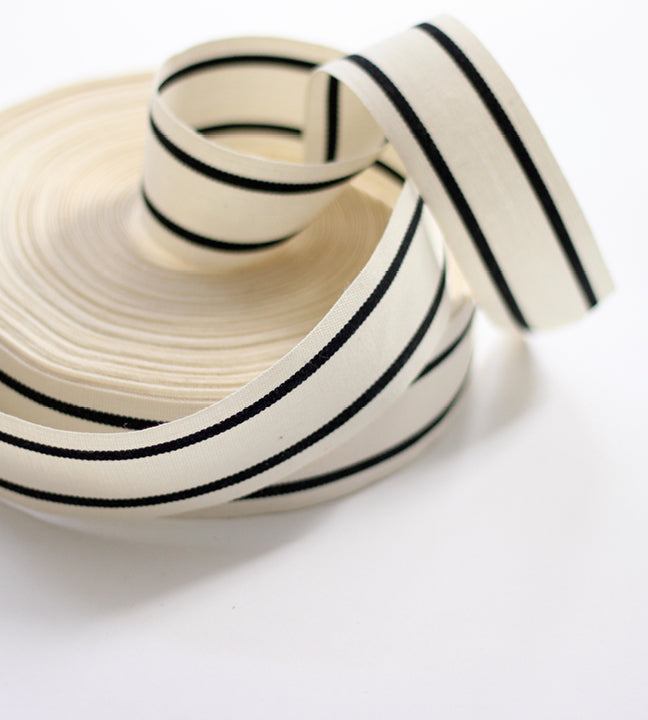 Cintas Rayadas Striped Cotton 38mm de Ancho <br> Por Metro