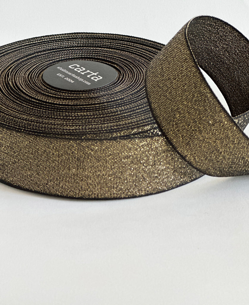 Cintas de Algodón "Metallic Woven" 2.5cm de Ancho <br> Por Metro