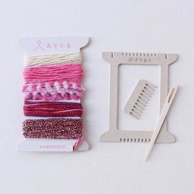 Kit Mini Telar Japonés “Pokeori + ASOBI ITO”  Tonos Rosados (Mix Aleatorio)