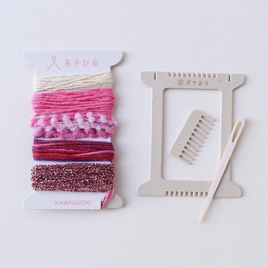 Kit Mini Telar Japonés “Pokeori + ASOBI ITO” <br> Tonos Rosados (Mix Aleatorio)