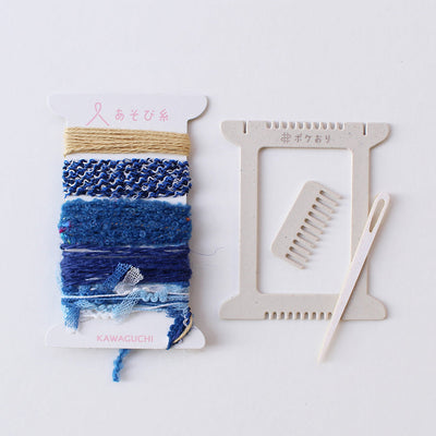Kit Mini Telar Japonés “Pokeori + ASOBI ITO”  Tonos Azules (Mix Aleatorio)