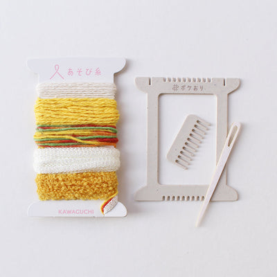 Kit Mini Telar Japonés “Pokeori + ASOBI ITO”  Tonos Amarillos (Mix Aleatorio)