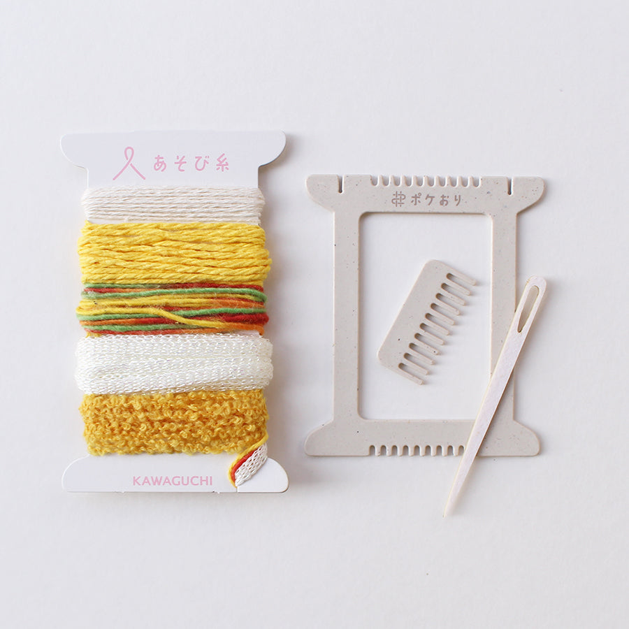 Kit Mini Telar Japonés “Pokeori + ASOBI ITO” <br> Tonos Amarillos (Mix Aleatorio)