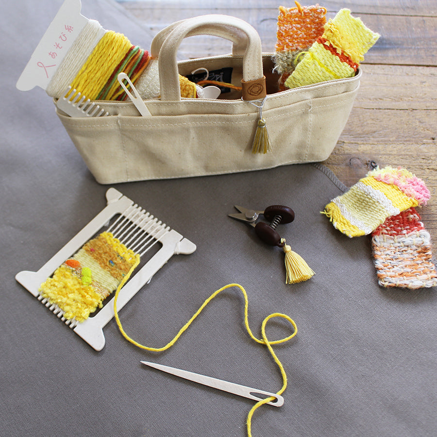 Kit Mini Telar Japonés “Pokeori + ASOBI ITO” <br> Tonos Amarillos (Mix Aleatorio)