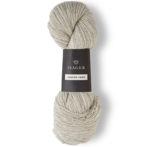 Madeja de lana DK Jensen Yarn de Isager, hilado redondo de tres cabos 100% pura lana natural.