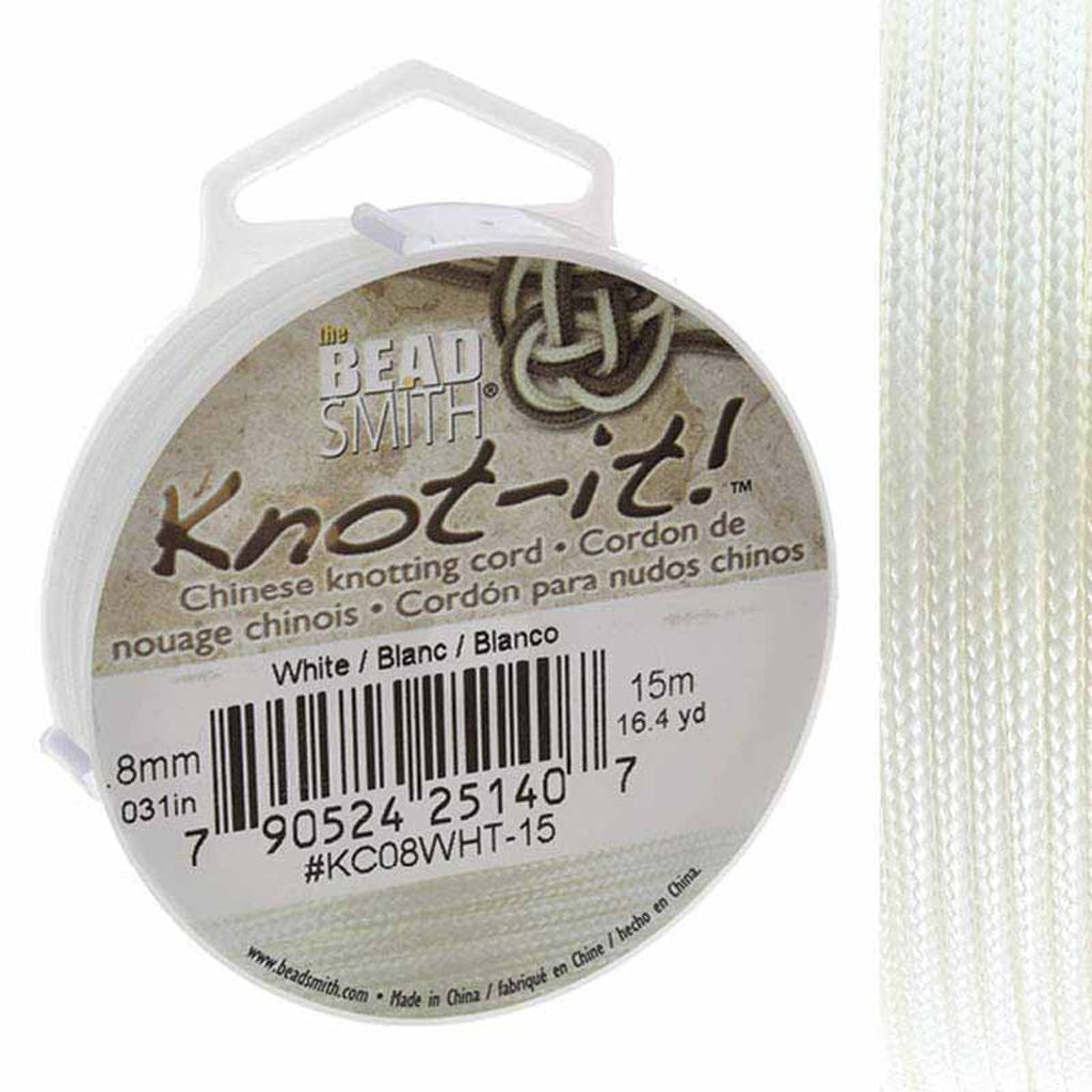 Hilo Tripolino (Chino) "Knot-It Cord" <br> Blanco/0.8 mm - 15 mts